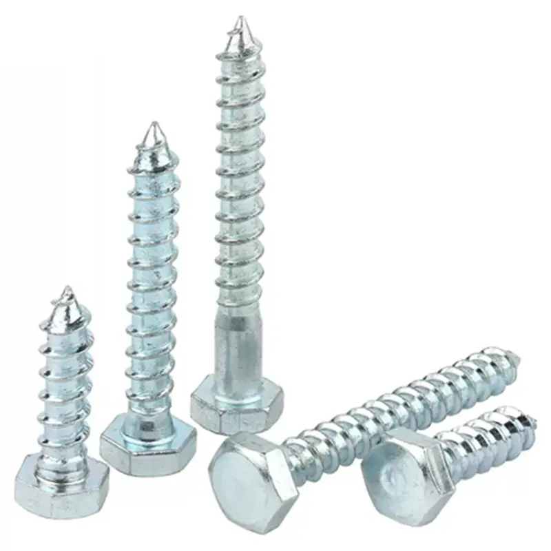 All Size Hexagonal Hex Head Coach Screws 50mm 304 Grade Stainless Steel Lag Screw Bolts For Wood DIN571 Galvanized M16