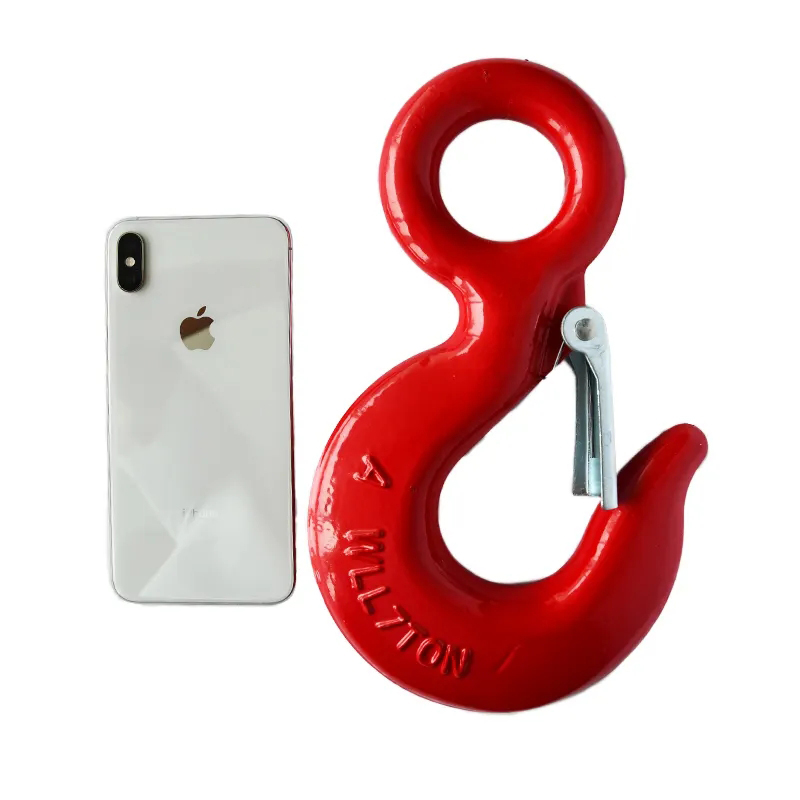 US Type 320A/C Galvanized Alloy Steel Drop Forged Locking Lifting Eye Hook with Safety Latch