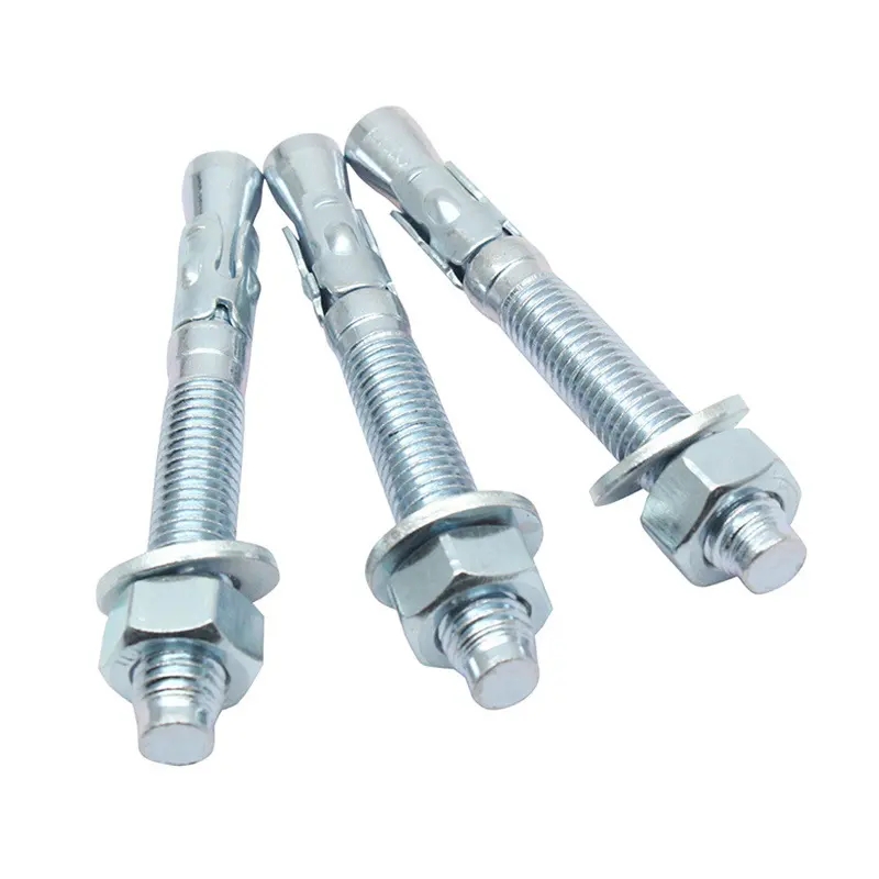 Free Sample Expansion Screw Through Bolt and Nuts Hex Concrete Wall Hardware Wedge Anchors Bolt